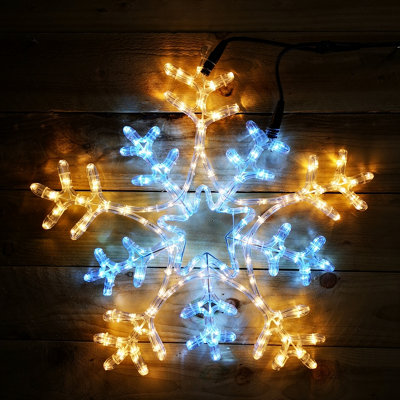 66cm Christmas Flashing Cool and Warm White Multi Function Snowflake
