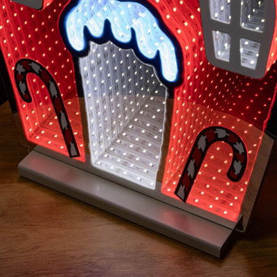 66cm Light up Gingerbread House Christmas Decoration with Red and White ...