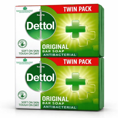 Dettol Antibacterial Soap Bar Multipack Germ Killing Body Wash 2X100G from B&Q