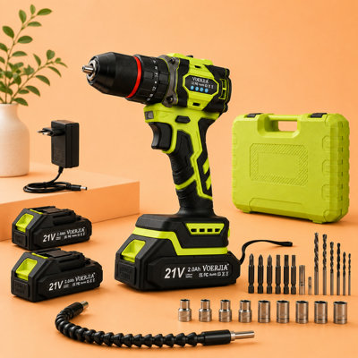 B&Q Brushless Cordless Drill, Electric Driver, With 2 Batteries