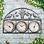 67cm Garden Wall Weather Station Clock - Thermometer Waterproof Hygrometer Outdoor Retro Vintage Quartz Rustproof Ornament Analog