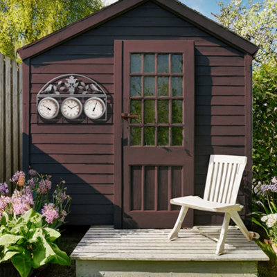 67cm Garden Wall Weather Station Clock - Thermometer Waterproof ...