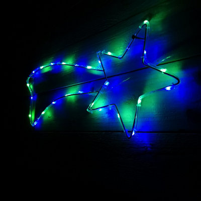 67cm Multi-Coloured LED Christmas Shooting Star Light Battery Operated ...