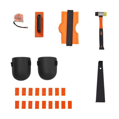 67Pcs Laminate Flooring Kit Fitting Tools Installation Kit with 60 Floor Spacers, Tapping Block, Pull Bar and Tape Measure