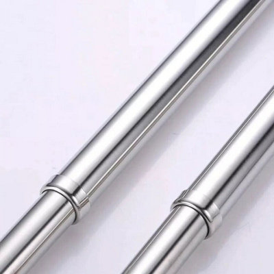 68-120cm Extendable Stainless Steel Wardrobe Rail Adjustable Hanging Rod UK