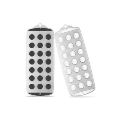 H4H Grey Ice Cube Tray With 21 Slots Made From Soft Silicone Base For Easy Ice Removal And Convenient Everyday Use from B&Q