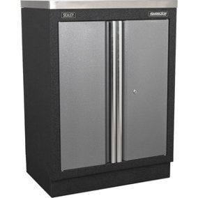 680mm Modular 2 Door Floor Cabinet - Adjustable Shelf - Aluminium Handles