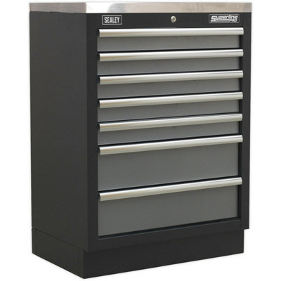 680mm Modular 7 Drawer Floor Cabinet - Ball Bearing Slides - Locking ...