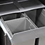68L Pull Out Integrated Kitchen Waste & Recycling Bin for 600mm Wide Cabinet 1x34L + 2x17L Compartments Soft Close Base Mounted