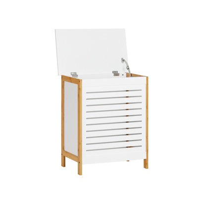 Sobuy Laundry Basket Storage Box With Hinged Lid White