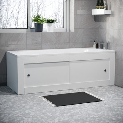 B&Q -  White Pvc 1700mm 2 Sliding Doors Bath Front Panel