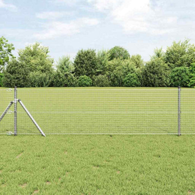 Berkfield Welded Wire Fence Silver 0.4 X 10 M Galvanised Steel from B&Q