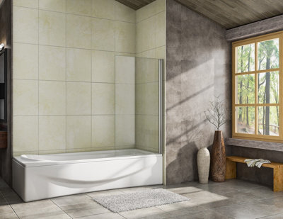  - Simple Bathroom 800X1400mm Pivot Shower Bath Screen Tempered Glass Door Panel