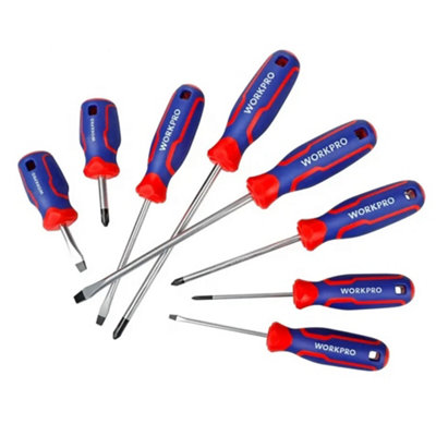 Workpro Blue 8 Piece Cr-V Screwdriver Set from B&Q