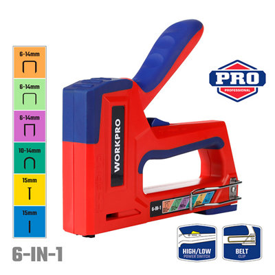 Workpro Multi-Function 6-In-1 Staple Gun from B&Q