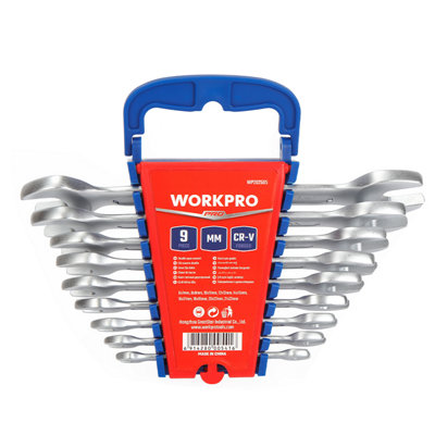 Workpro 9 Piece Spanner SetDouble Ended from B&Q
