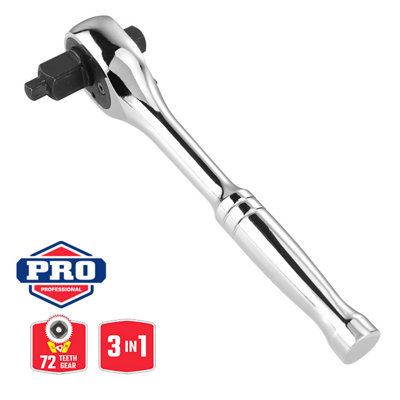 Workpro 3-In-1 Ratchet Handle (1/4"+3/8"+1/2")