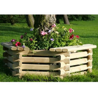 Norlog Medium Tree Seat / PlanterTimberW122 X H41 Cm from B&Q
