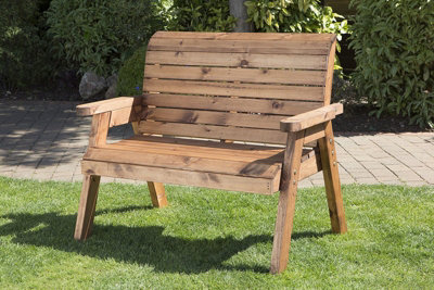 Charles Taylor Trading Traditional Two Seater Bench BoxedWooden Garden Seat W118 X D74 X H98 Flat Packed from B&Q