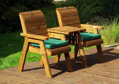 Charles Taylor Trading Twin Companion Set Straight With CushionsW160 X D74 X H98Fully AssembledGreen from B&Q