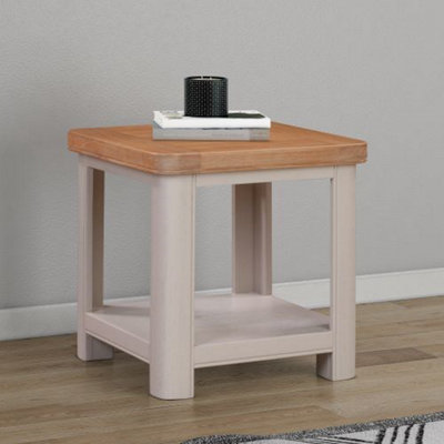 Buttercup Farm Bologna Painted Lamp Table With ShelfL50 X W50 X H50 CmOak from B&Q