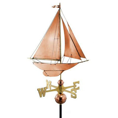 B&Q -  Farmhouse Copper Racing Sloop WeathervaneH95 X W61 X L44 Cm