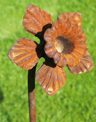 Poppy Forge Pack Of 3 Daffodil Feature Plant Pin 4Ft Bare Metal Ready To Rust. Steel Garden Plant Border SupportSteelH120 Cm from B&Q