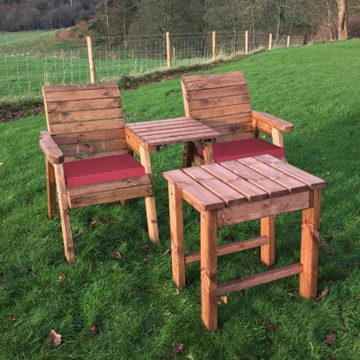 Charles Taylor Trading Deluxe Companion Set With CushionsW160 X D160 X H98Fully AssembledBurgundy from B&Q