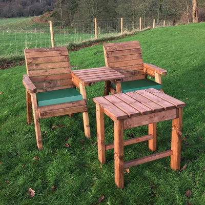 Charles Taylor Trading Deluxe Companion Set With CushionsW160 X D160 X H98Fully AssembledGreen from B&Q