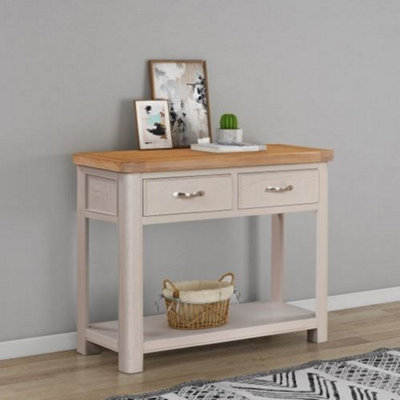 Buttercup Farm Bologna Painted Console Table With 2 DrawersL42 X W100 X H80 CmOak from B&Q