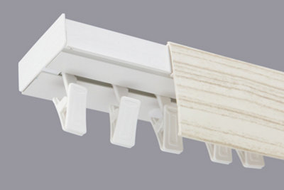  - Single Curtain Ceiling Rail Track Pcv 120 Cm (L) Clips + Bleached Cover