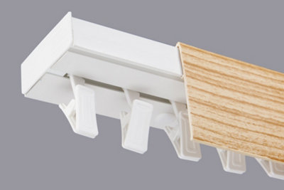  - Single Curtain Ceiling Rail Track Pcv 150 Cm (L) Clips + Pine Cover