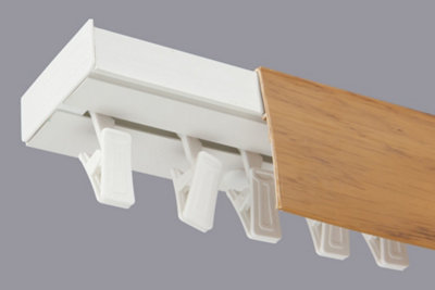  - Single Curtain Ceiling Rail Track Pcv 360 Cm (L) Clips + Alder Cover