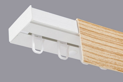  - Single Curtain Ceiling Rail Track Pcv 150 Cm (L) Hooks + Pine Cover