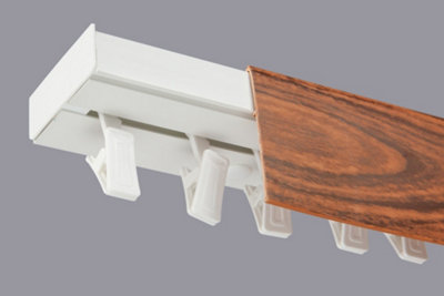  - Single Curtain Ceiling Rail Track Pcv 150 Cm (L) Clips + Cherry Cover