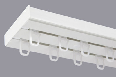  - Double Curtain Ceiling Rail Track Pcv 150 Cm (L) Hooks