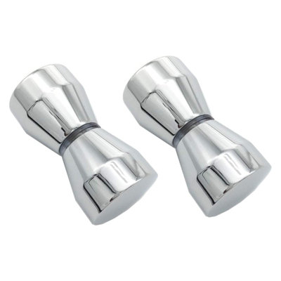 Nes Home Cone Chrome Aluminium Shower Door Knob Handle Set Of 2 - Image 4
