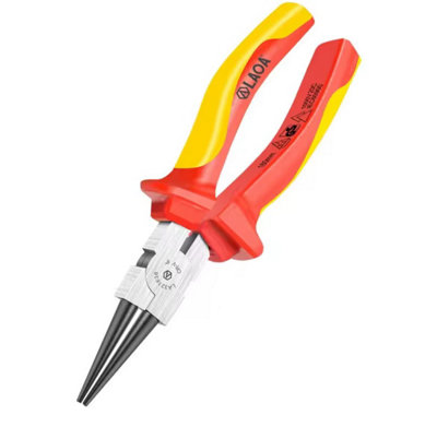 Laoa La3216361000V Vde Long Round Nose Pliers 1000V Size 165 mmSoft Grip from B&Q