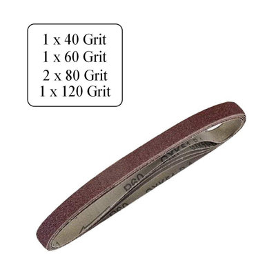 5 X Assorted Grit 10 X 330mm Sanding Belts For Wood & Metal Power File Sanders