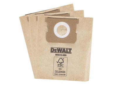 Dewalt Vacuum Dxva19-4203 Dxva19-4203 Dust Bag 3 Pack Dwv194203 from B&Q