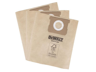 Dewalt Vacuum Dxva19-4204 Dxva19-4204 Dust Bag (3 Pack) Dwv194204 from B&Q