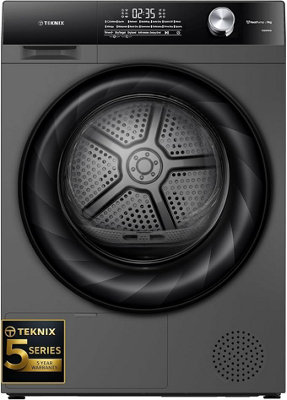 Teknix Tk5hp9hs - Titanium Tumble Dryer - Heat Pump - E Energy Rating 9Kg B&Q