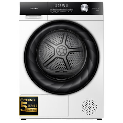 Teknix White Tk5hp9hw - Heat Pump Tumble Dryer - E Energy Rating 9Kg B&Q