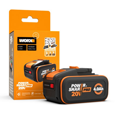 Worx 20V 4.0Ah Li-Ion Battery Wa3644 from B&Q