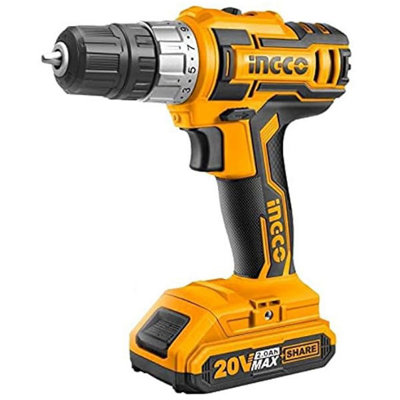 Ingco 20V Lithium-Ion Cordless Drill With Charger And One Battery from B&Q