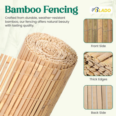 1.5M X 4M Bamboo Split Slat Fencing Screening Rolls For Garden Outdoor Privacy from B&Q