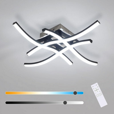  - Goeco Dimmable Led Ceiling Light With Remote Control28 W 3150 Lm Curved Lights Fixture 4 Boards3000 K -6500 KBrightness