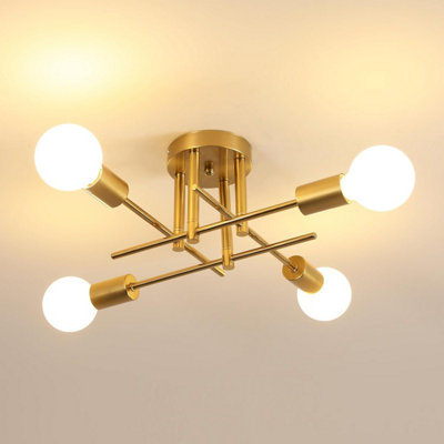 Delipop Sputnik Ceiling Light4 Lights Modern Lamp E 27Gold Chandelier Industrial For Living Room Kitchen Bedroom Dining Office from B&Q