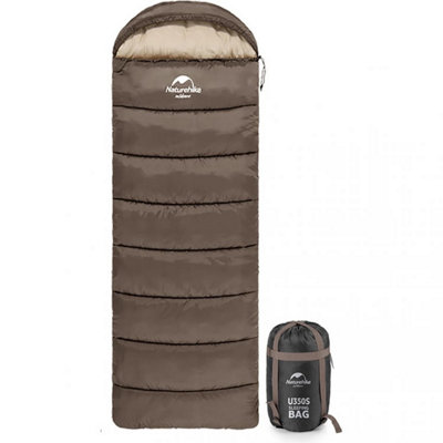 Naturehike U Series Envelope Sleeping Bag With Hood Size 350 Brown - Image 6