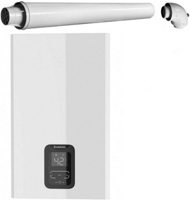 B&Q -  Next Evo X 16 Litre Natural Gas Water Heater Including Standard Horizontal Flue Kit 2 Year Warranty White